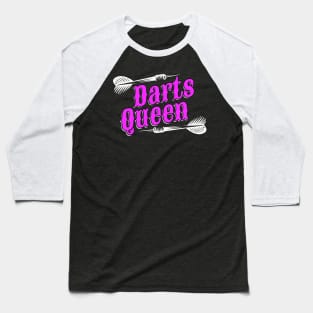 Darts Queen Dart playing Woman Baseball T-Shirt